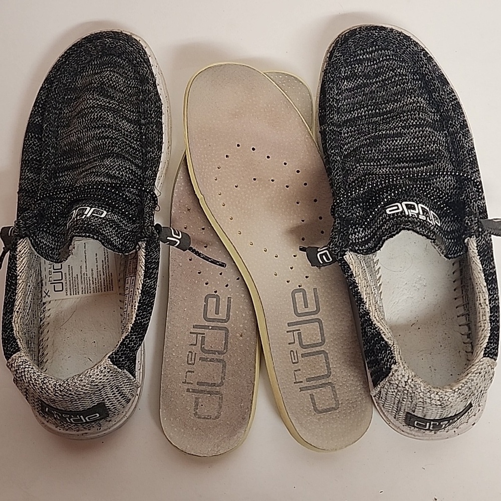 Hey Dude Wally Stretch Meteorite Sz 8L/6.5M Unisex Slip-on Boat Loafer Shoes - Picture 10 of 12
